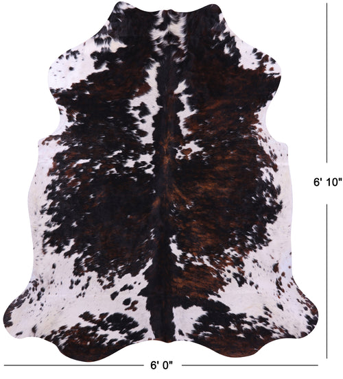 Tricolor Natural Cowhide Rug - Large 6'10