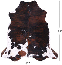 Thumbnail for Tricolor Natural Cowhide Rug - Large 6'9