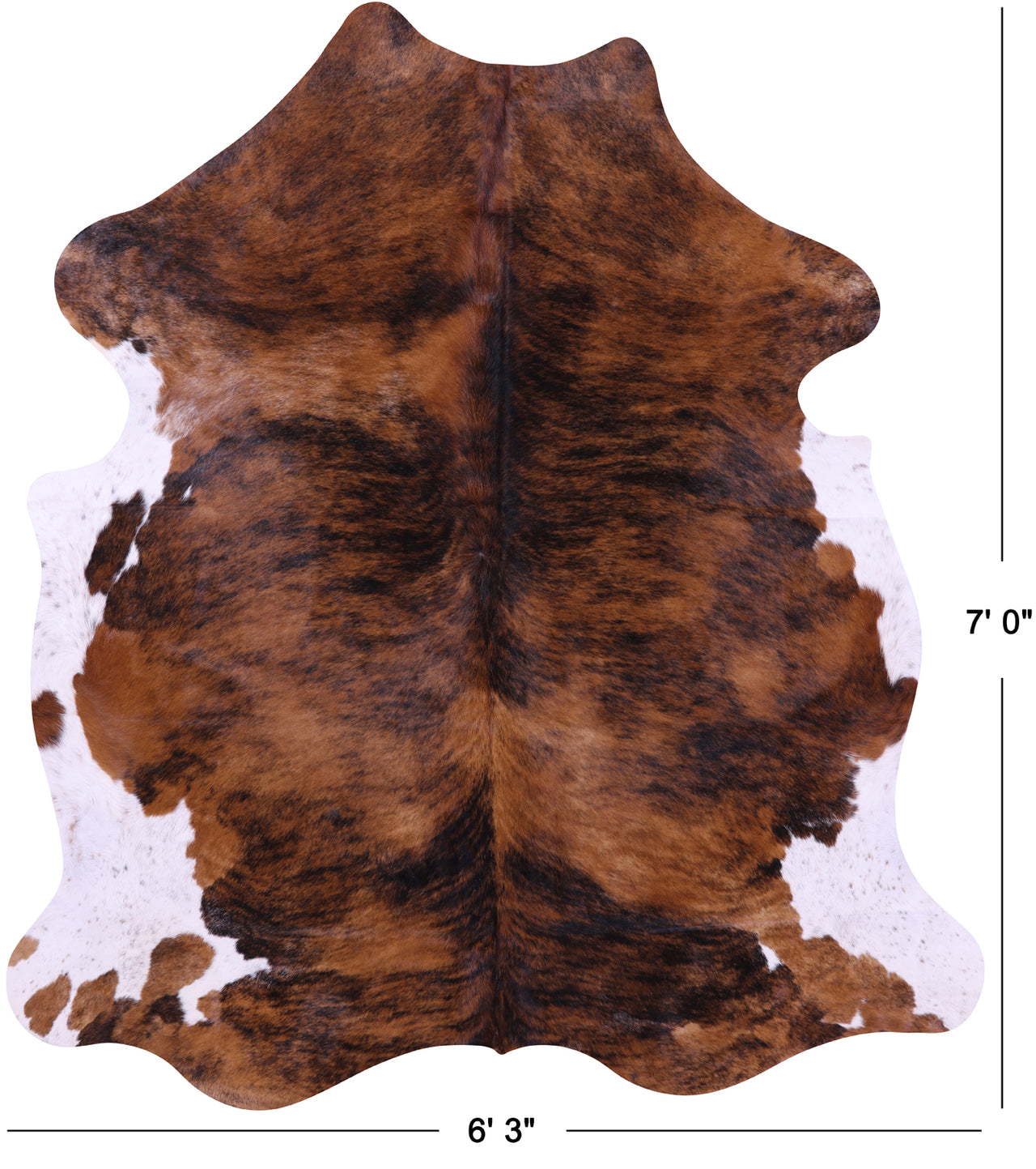 Brindle Natural Cowhide Rug - X-Large 7'0"H x 6'3"W