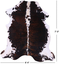 Thumbnail for Tricolor Natural Cowhide Rug - X-Large 7'0