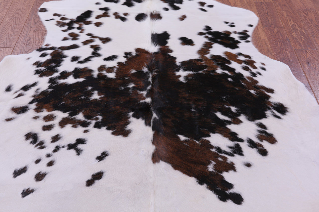 Tricolor Natural Cowhide Rug - Large 6'5"H x 6'3"W