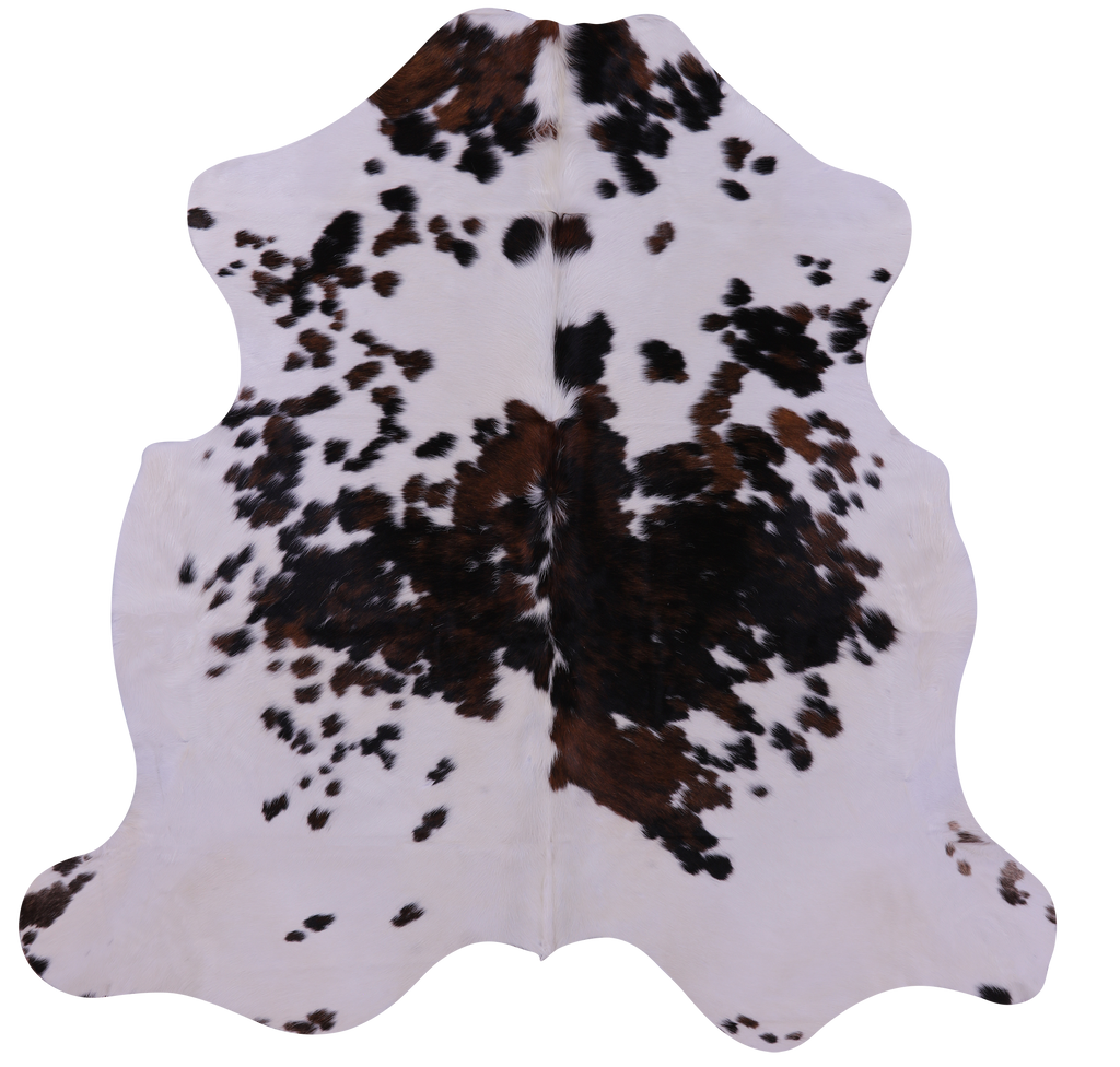 Tricolor Natural Cowhide Rug - Large 6'5"H x 6'3"W