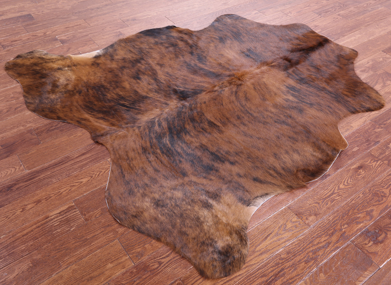 Brindle Natural Cowhide Rug - Large 6'4"H x 5'10"W