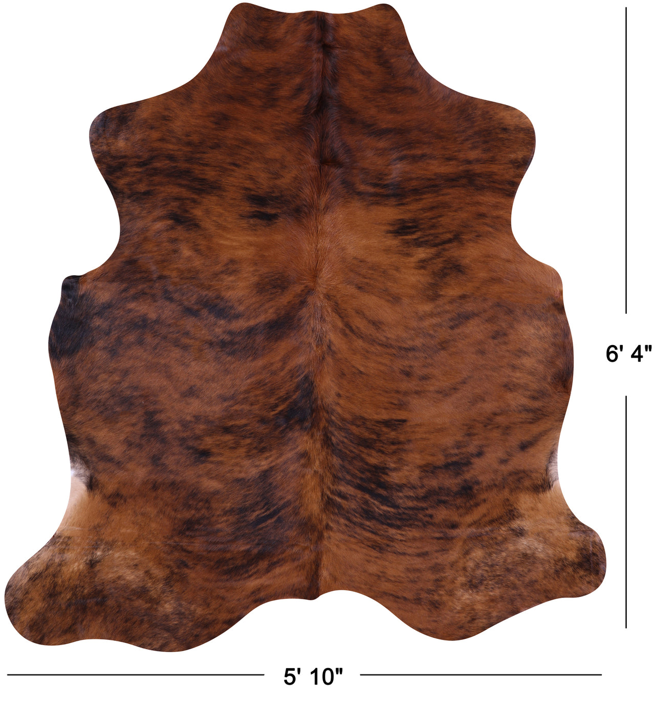 Brindle Natural Cowhide Rug - Large 6'4"H x 5'10"W