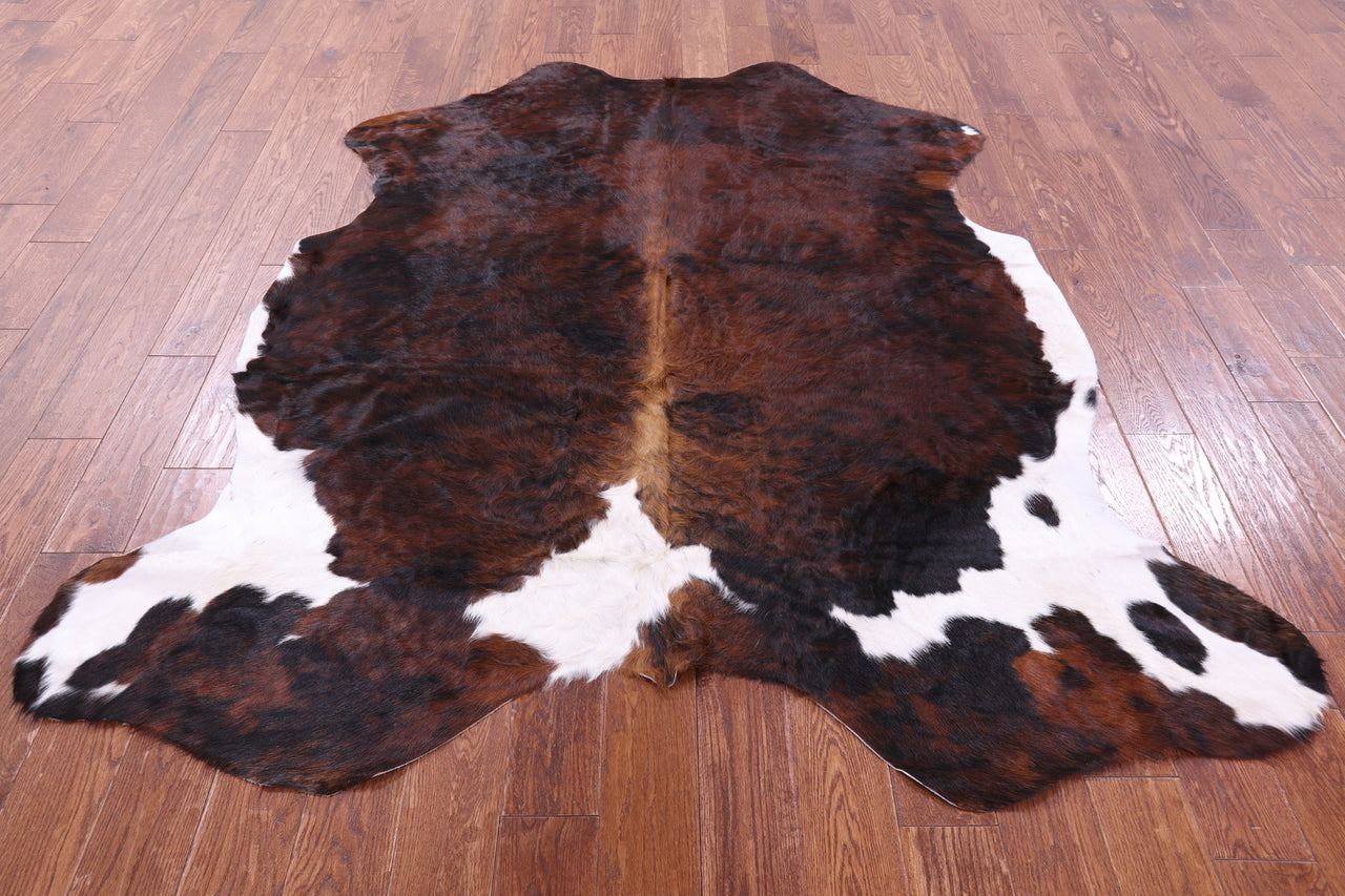 Tricolor Natural Cowhide Rug - Large 6'10"H x 6'1"W