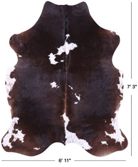 Thumbnail for Brown & White Natural Cowhide Rug - X-Large 7'3