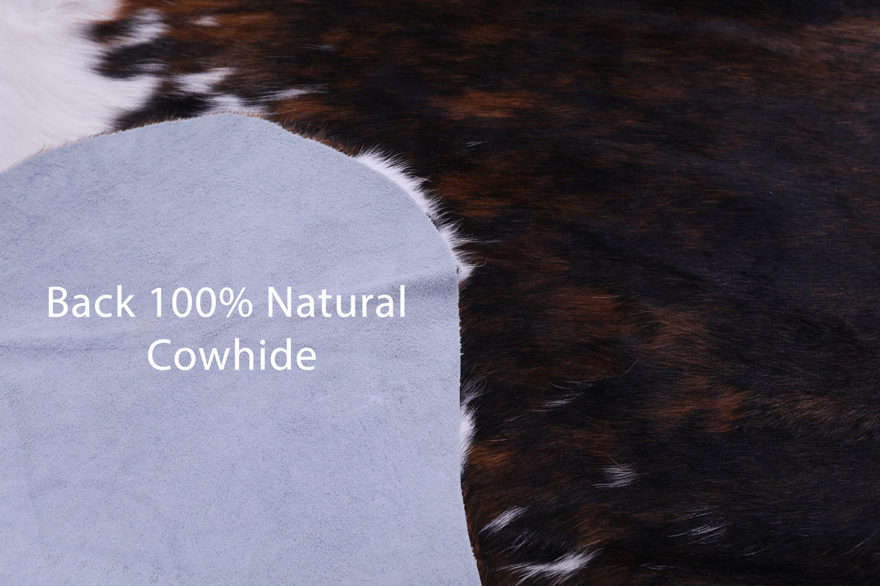Tricolor Natural Cowhide Rug - X-Large 7'5"H x 6'10"W