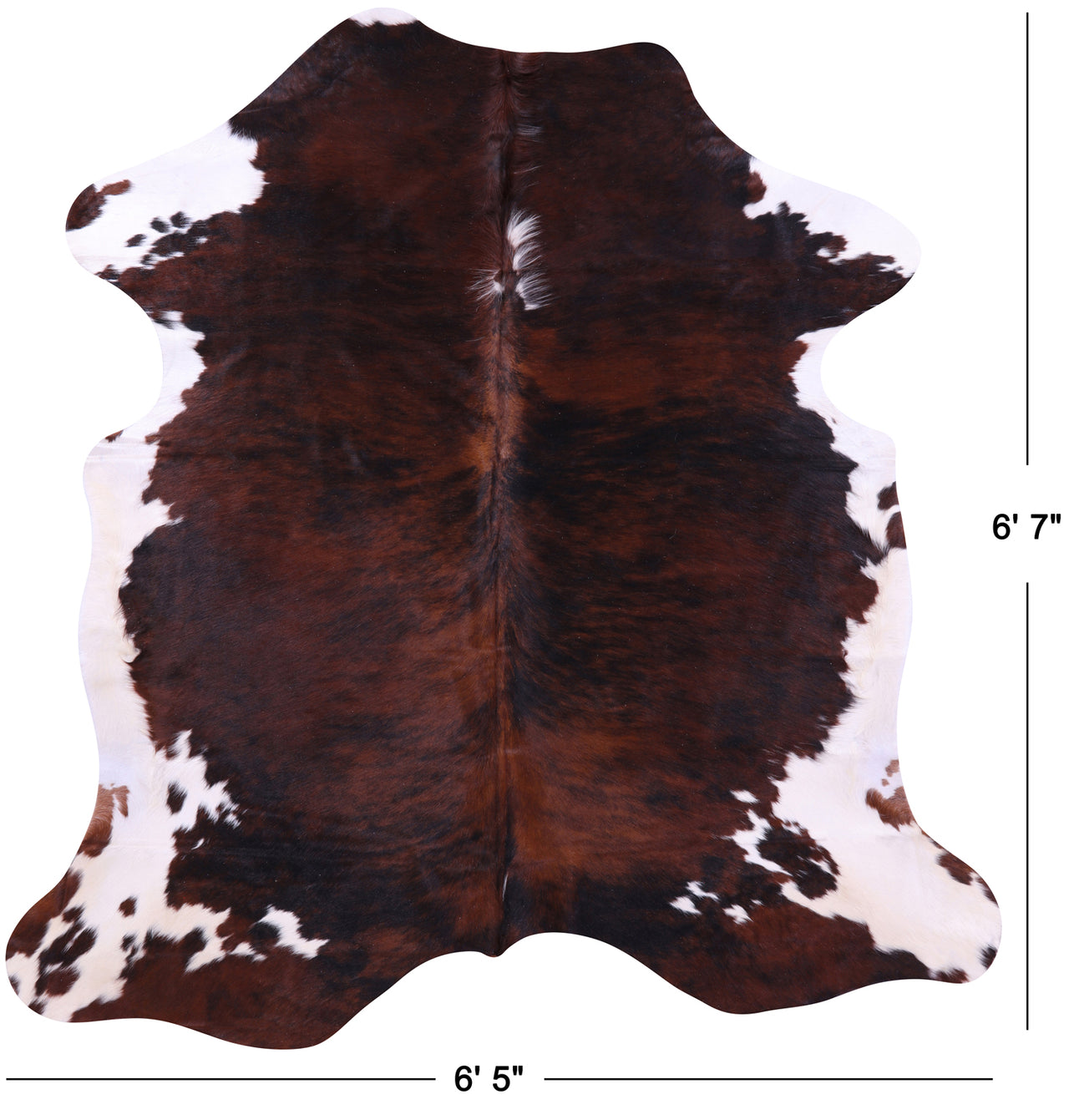 Tricolor Natural Cowhide Rug - Large 6'7"H x 6'5"W