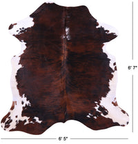 Thumbnail for Tricolor Natural Cowhide Rug - Large 6'7
