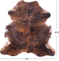 Thumbnail for Brindle Natural Cowhide Rug - Large 6'8