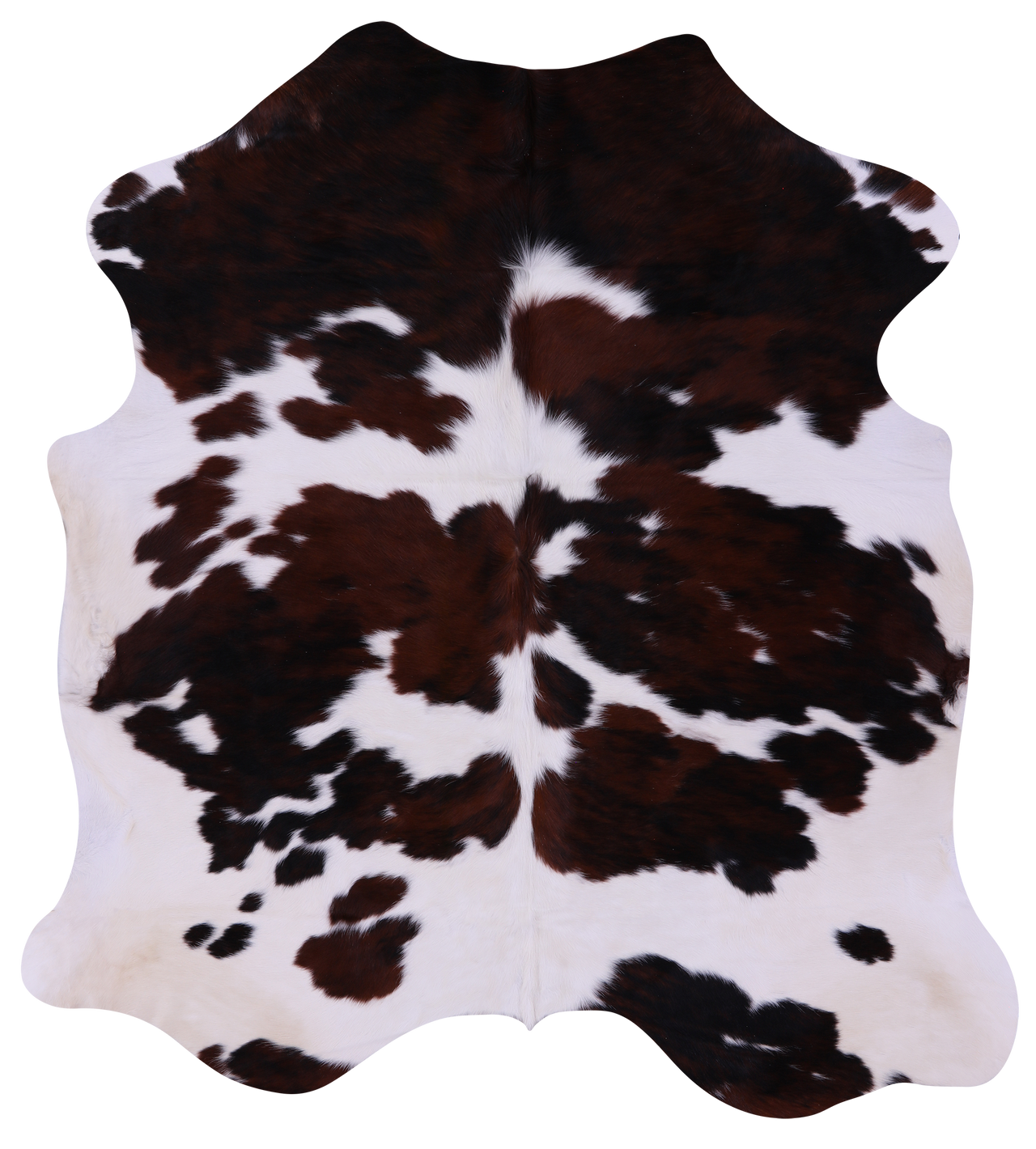 Tricolor Natural Cowhide Rug - Large 6'5"H x 5'10"W