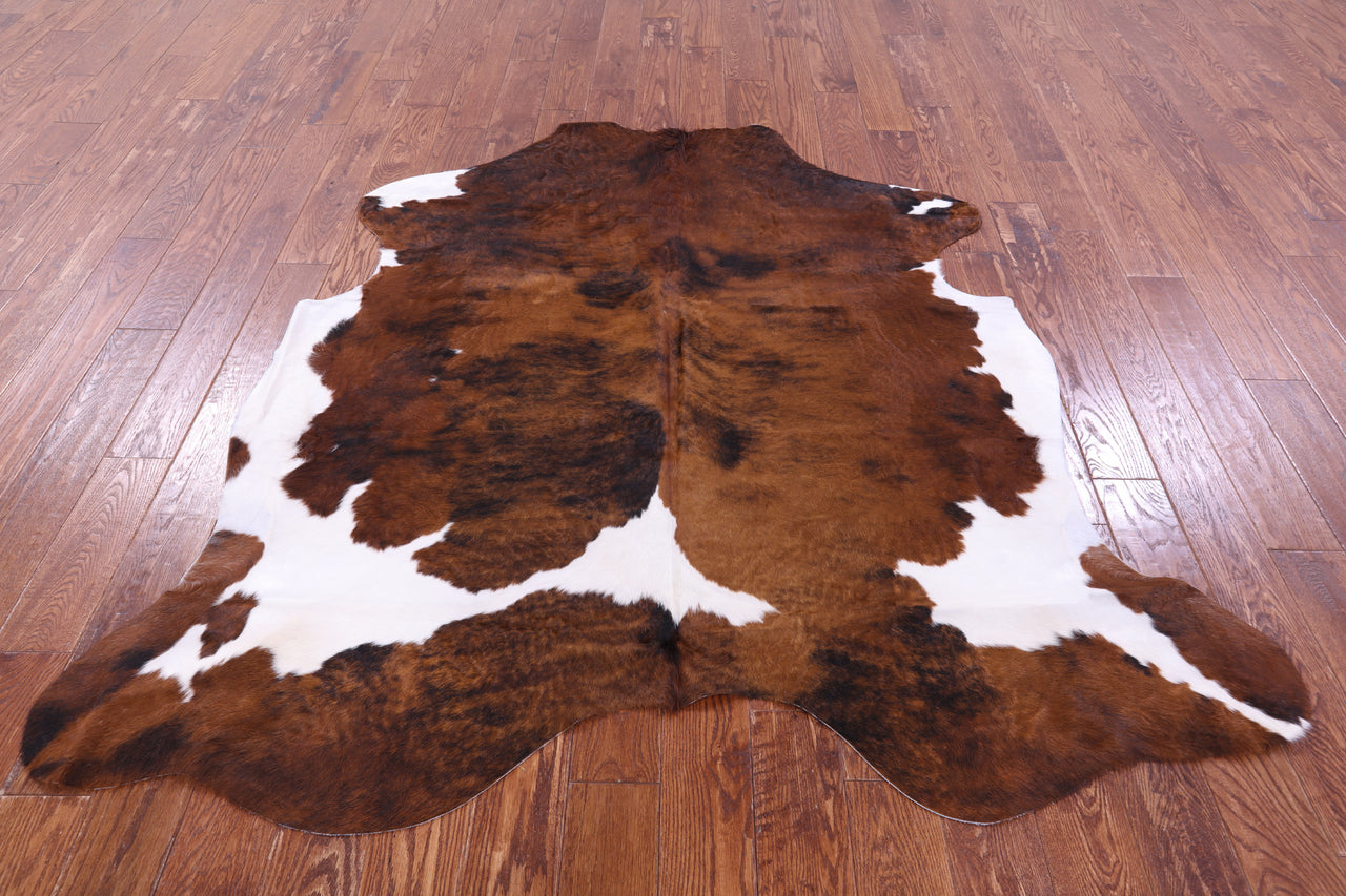Brindle Natural Cowhide Rug - Medium 6'3"H x 6'2"W