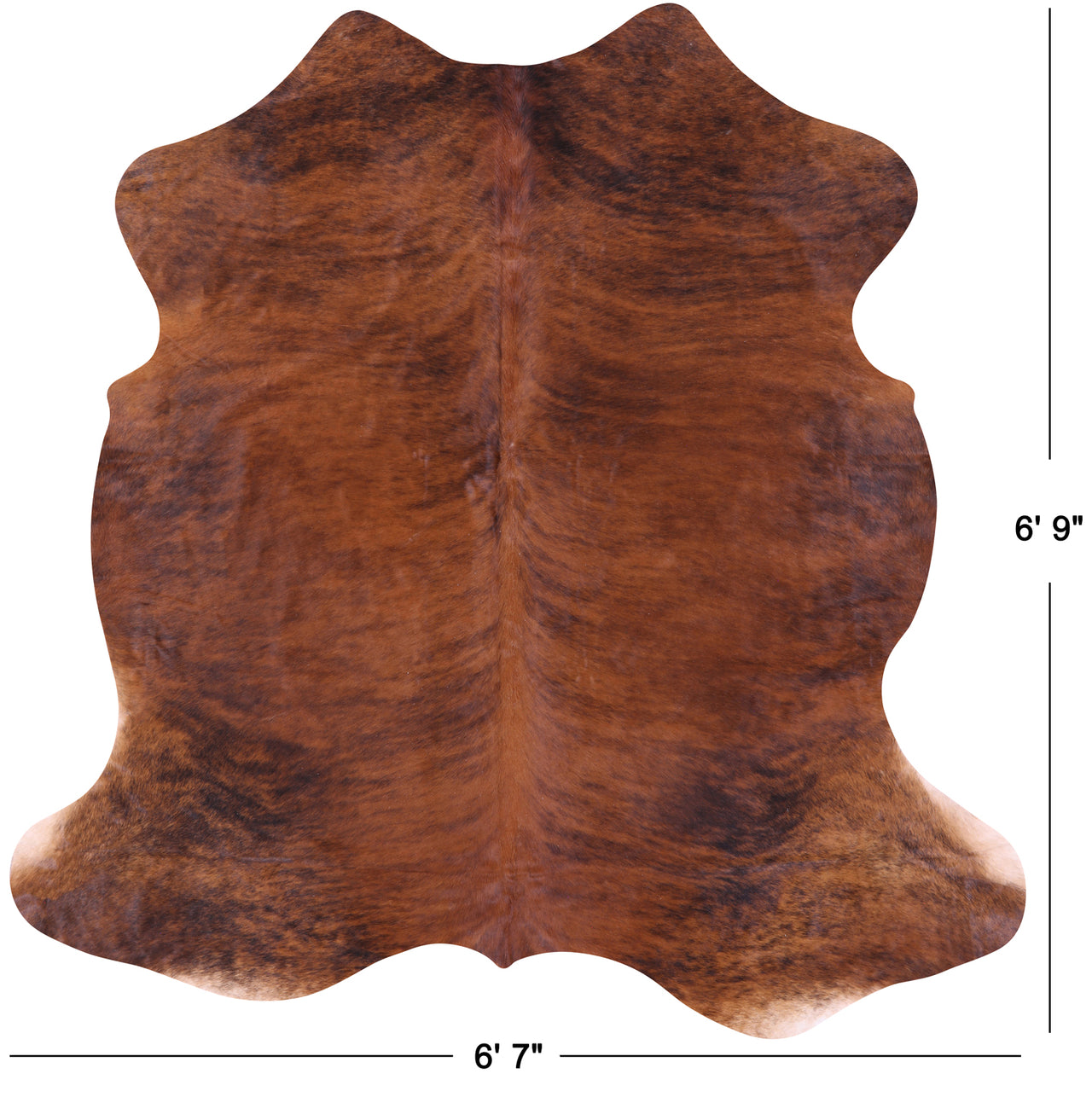 Brindle Natural Cowhide Rug - Large 6'9"H x 6'7"W