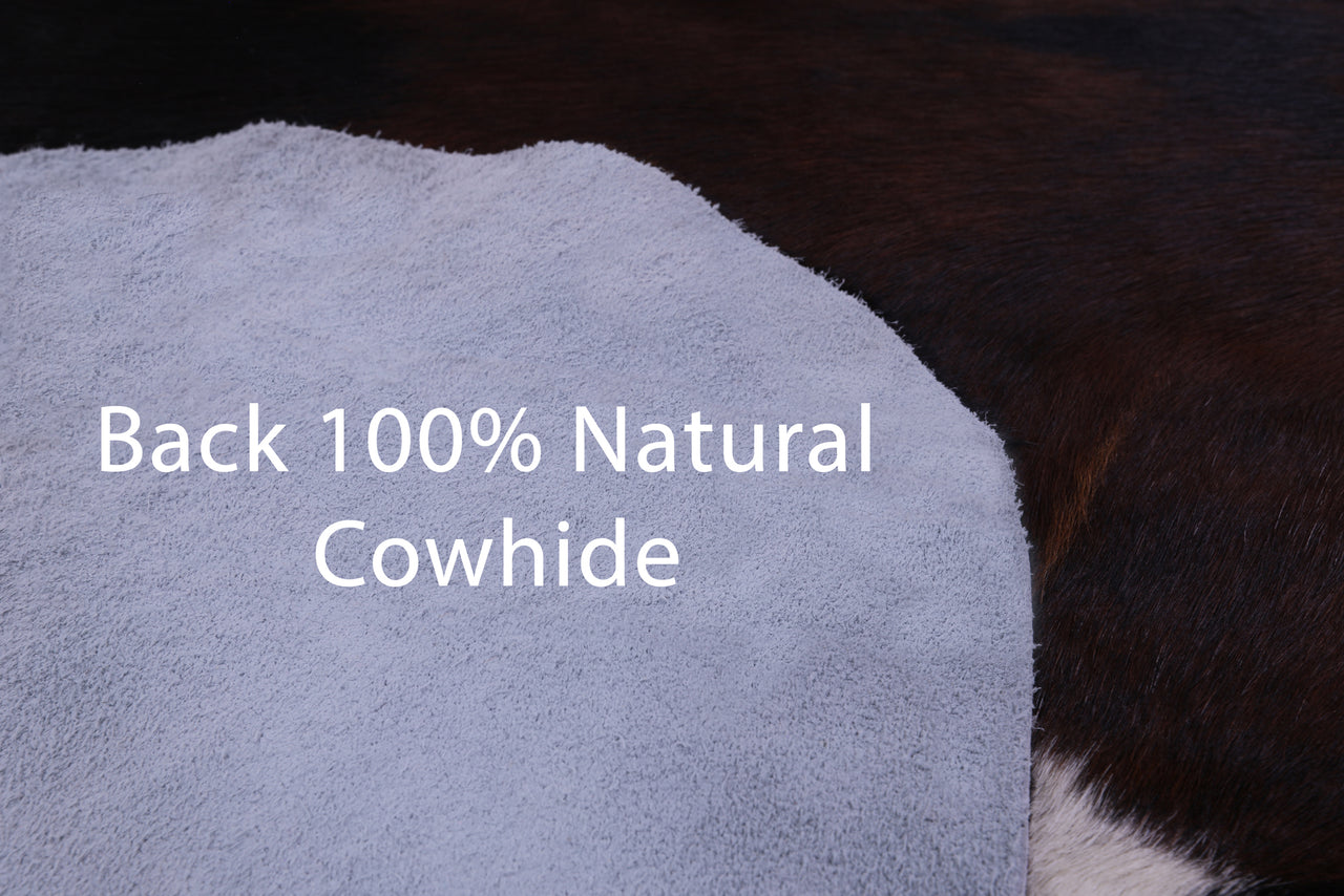 Tricolor Natural Cowhide Rug - Large 6'5"H x 6'4"W