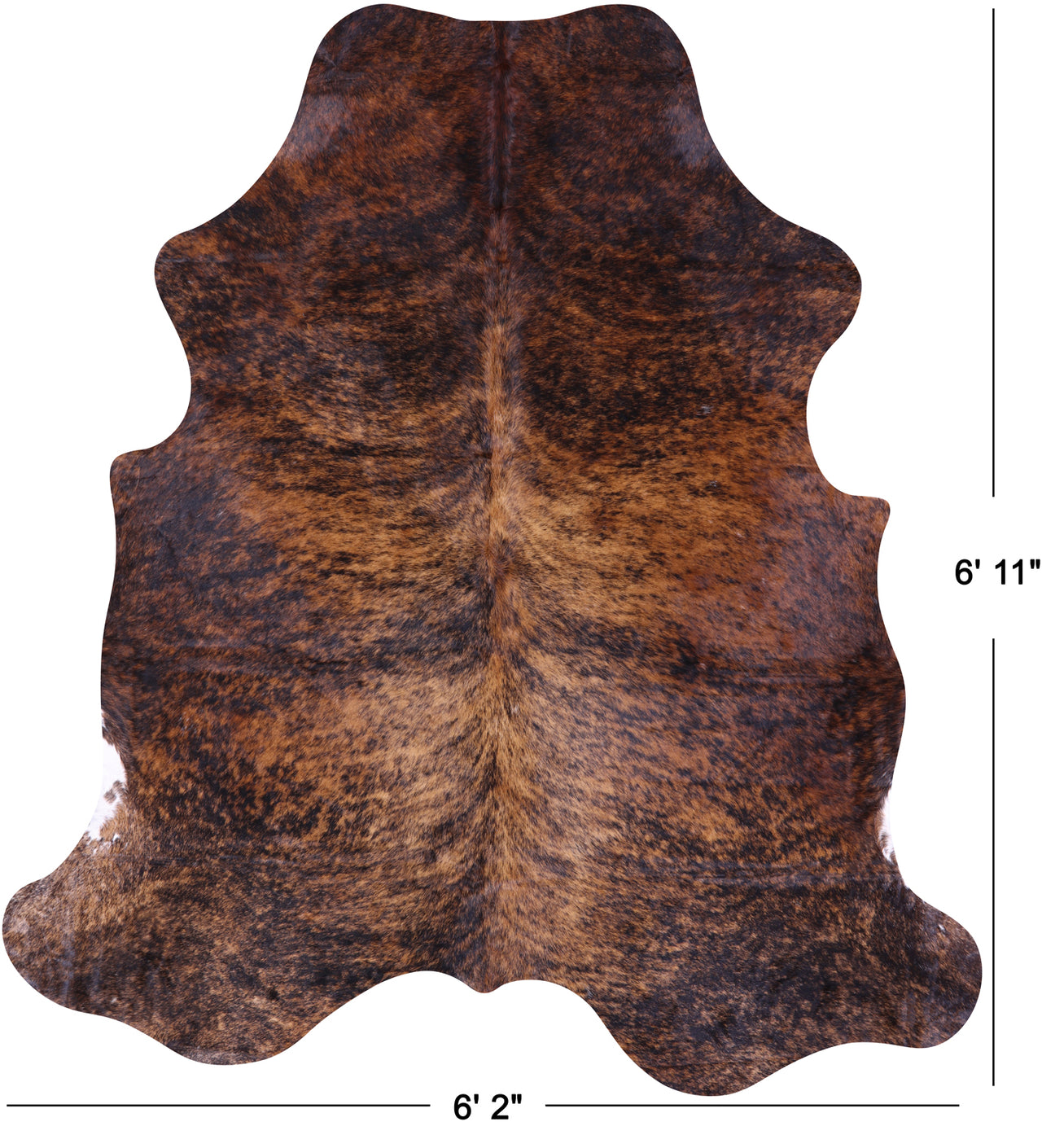 Brindle Natural Cowhide Rug - Large 6'11"H x 6'2"W