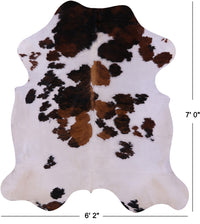 Thumbnail for Tricolor Natural Cowhide Rug - X-Large 7'0