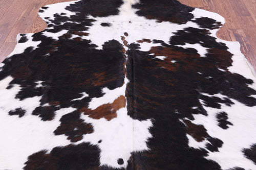 Tricolor Natural Cowhide Rug - Large 6'9