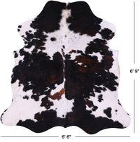 Thumbnail for Tricolor Natural Cowhide Rug - Large 6'9