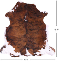 Thumbnail for Brindle Natural Cowhide Rug - Large 6'7