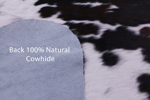 Tricolor Natural Cowhide Rug - Large 6'8