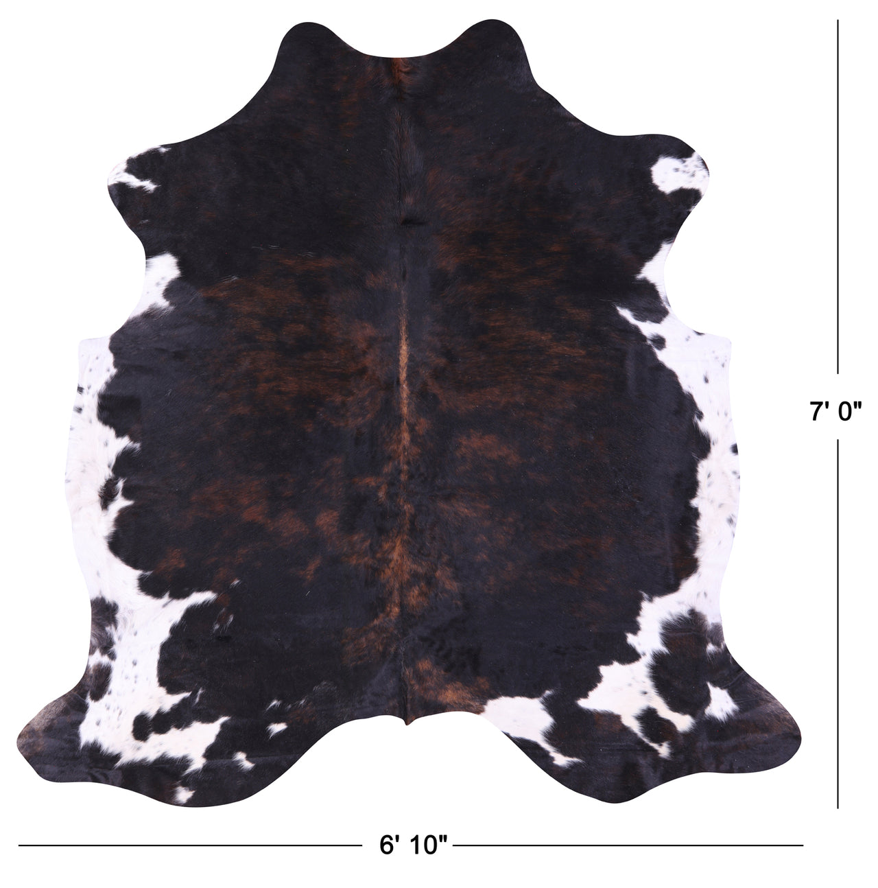 Tricolor Natural Cowhide Rug - X-Large 7' 0"H x 6' 10"W