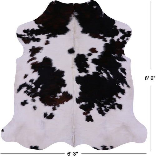 Tricolor Natural Cowhide Rug - Large 6'6