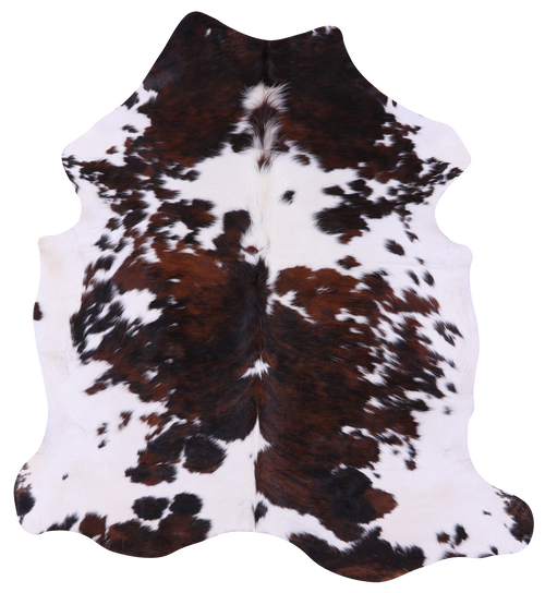 Tricolor Natural Cowhide Rug - Large 6'10