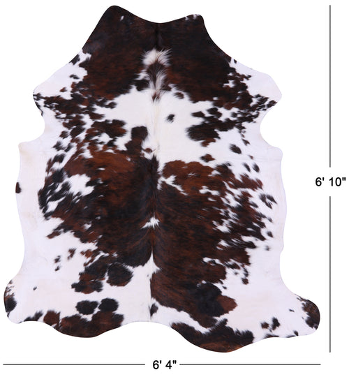 Tricolor Natural Cowhide Rug - Large 6'10