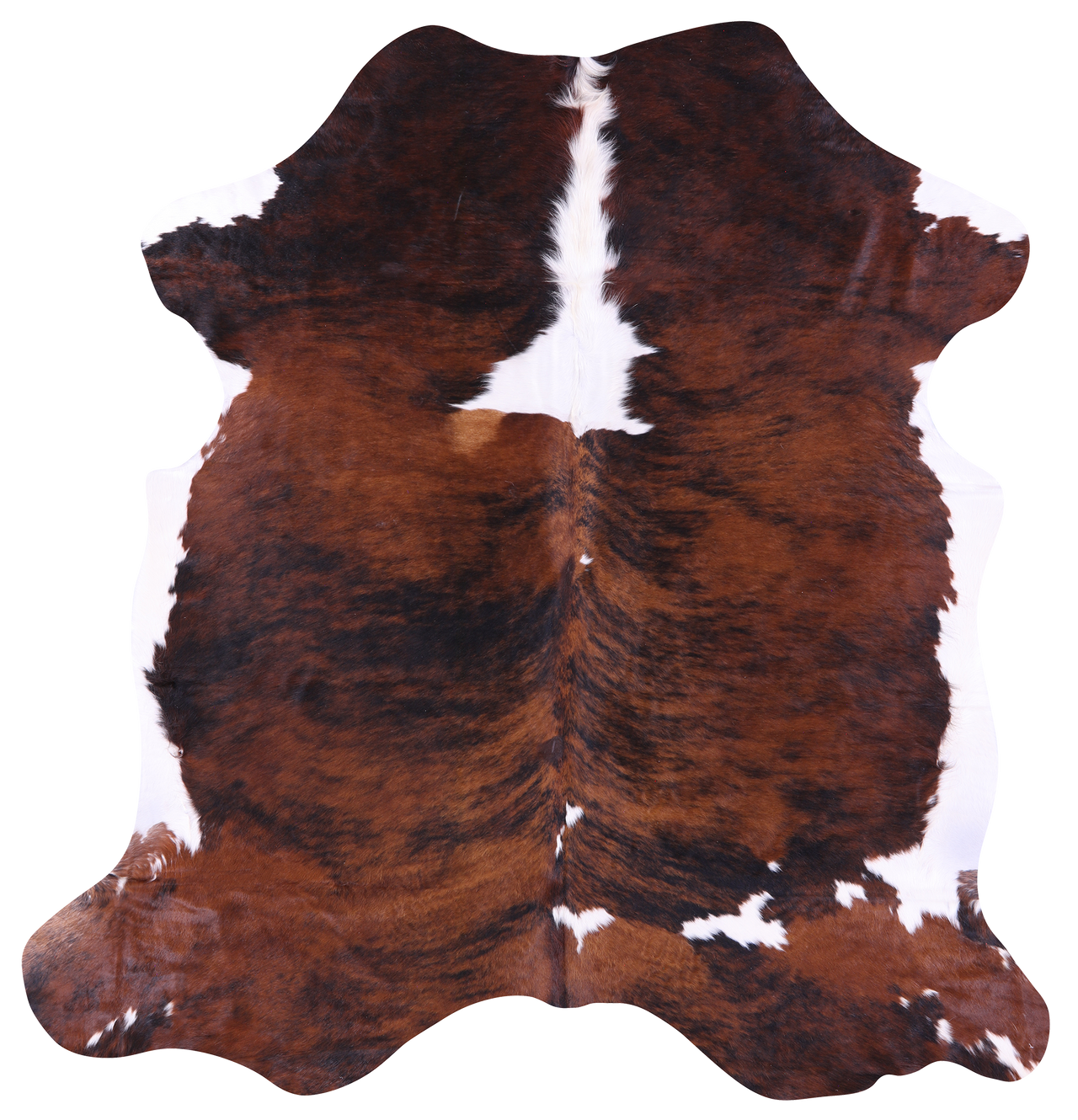 Brown Brindle Natural Cowhide Rug - X-Large 7'0"H x 6'6"W