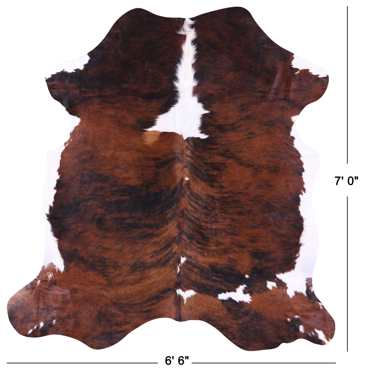 Brown Brindle Natural Cowhide Rug - X-Large 7'0"H x 6'6"W