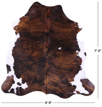 Thumbnail for Brown Brindle Natural Cowhide Rug - X-Large 7'0
