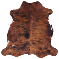 Thumbnail for Brown Brindle Natural Cowhide Rug - Large 6'8