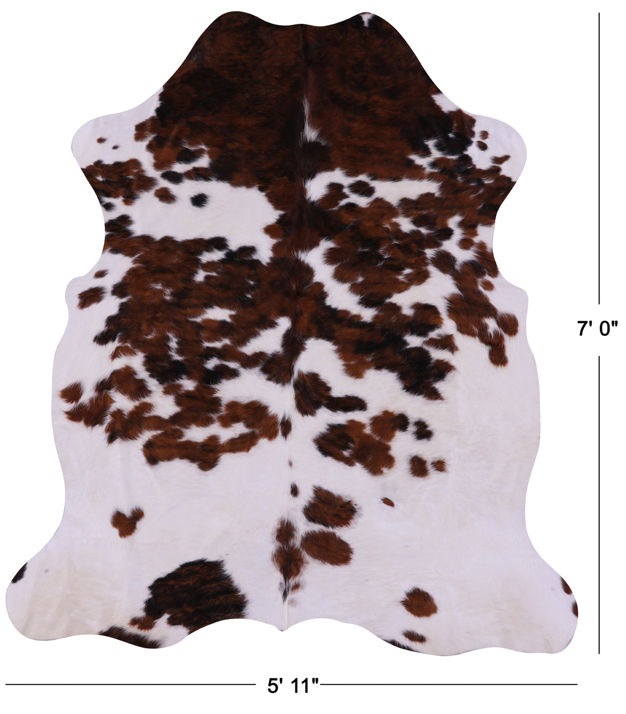 Tricolor Natural Cowhide Rug - X-Large 7'0"H x 5'11"W
