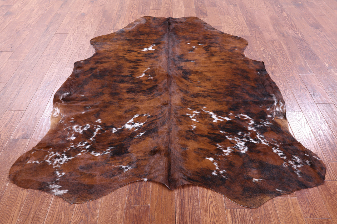 Brindle Natural Cowhide Rug - X-Large 7' 0"H x 5' 10"W