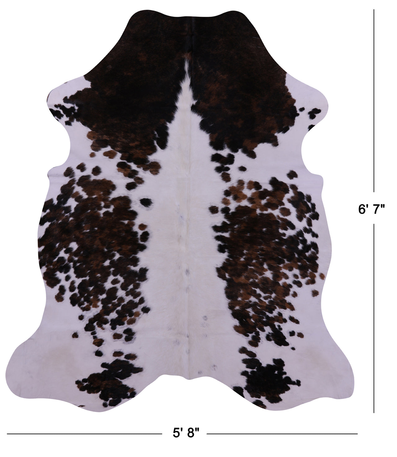 Tricolor Natural Cowhide Rug - Large 6' 7"H x 5' 8"W