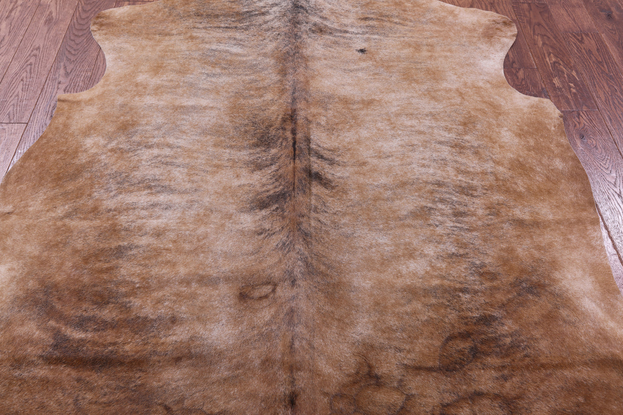 Light Brindle Natural Cowhide Rug - X-Large 7' 0"H x 5' 11"W