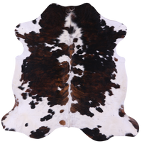 Thumbnail for Tricolor Natural Cowhide Rug - Large 6'7