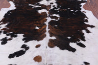 Thumbnail for Tricolor Natural Cowhide Rug - Large 6'7