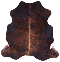 Thumbnail for Dark Brindle Natural Cowhide Rug - Medium 6'2