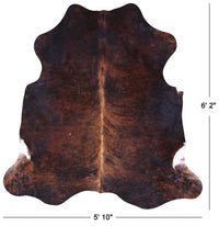 Thumbnail for Dark Brindle Natural Cowhide Rug - Medium 6'2