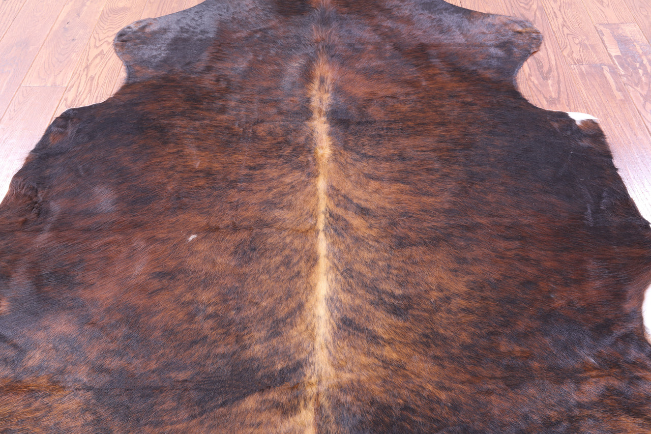Dark Brindle Natural Cowhide Rug - Medium 6'2"H x 5'10"W