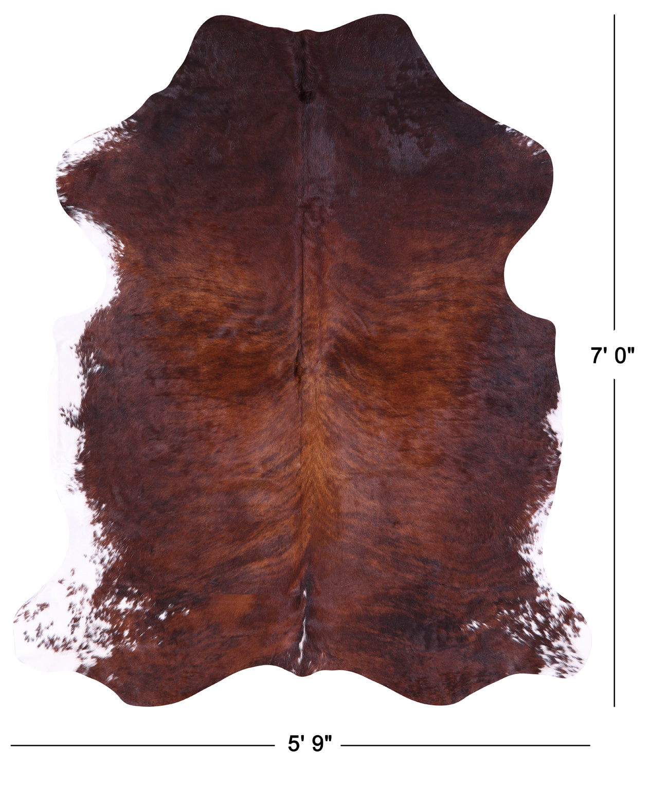 Brindle Natural Cowhide Rug - X-Large 7' 0"H x 5' 9"W