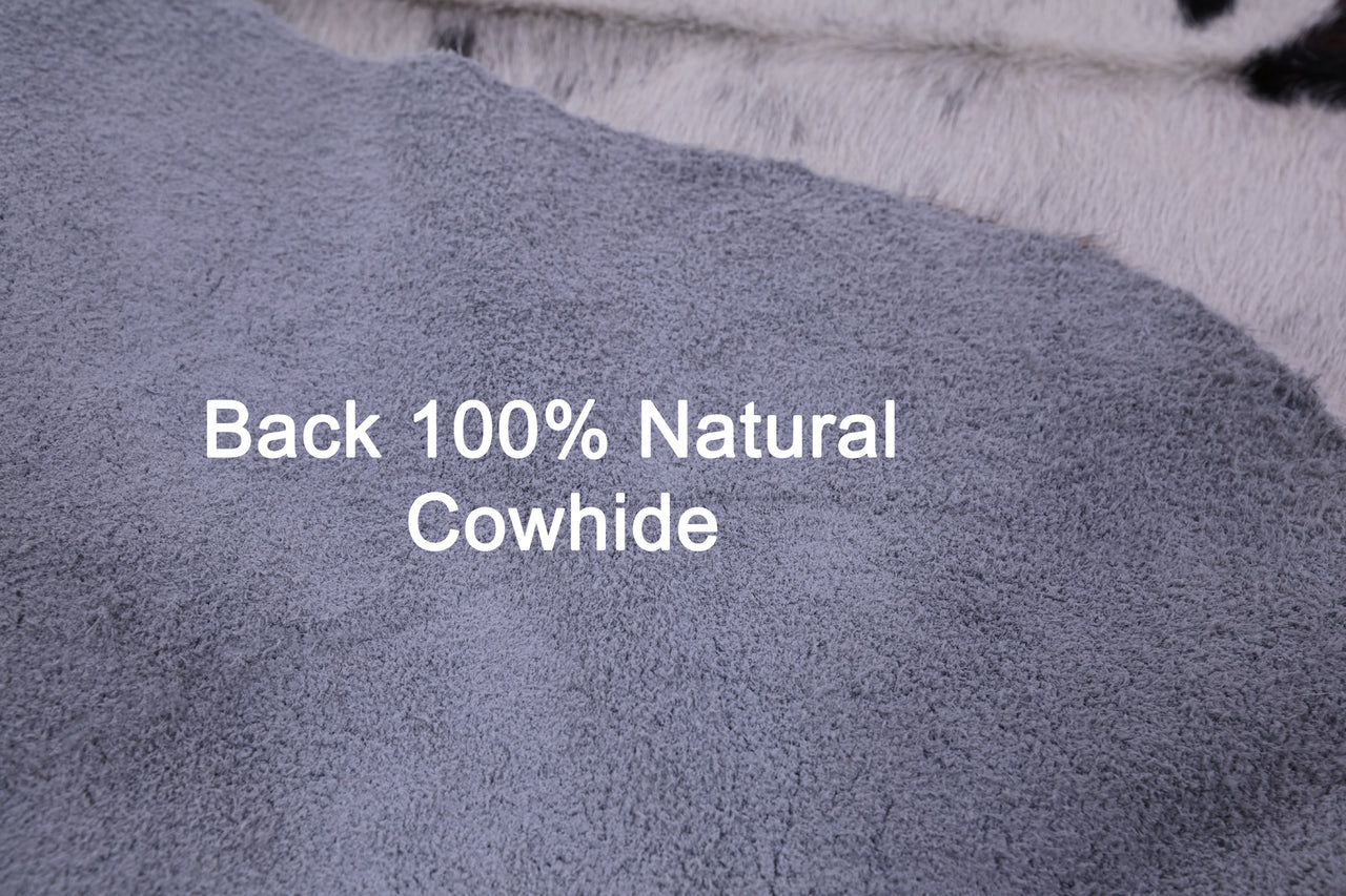 Tricolor Natural Cowhide Rug - X-Large 7'7"H x 6'9"W
