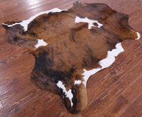 Thumbnail for Brindle Natural Cowhide Rug - Large 6'7