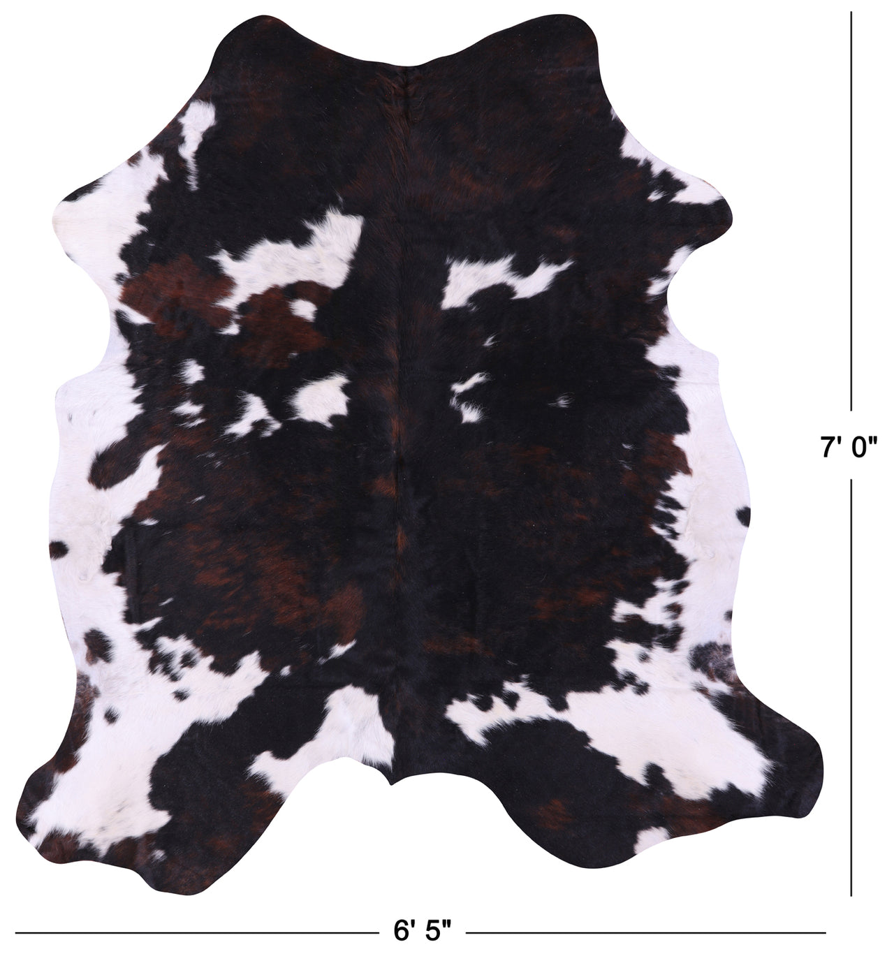 Tricolor Natural Cowhide Rug - X-Large 7'0"H x 6'5"W