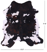 Thumbnail for Tricolor Natural Cowhide Rug - X-Large 7'0