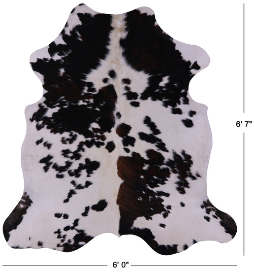 Tricolor Natural Cowhide Rug - Large 6'7
