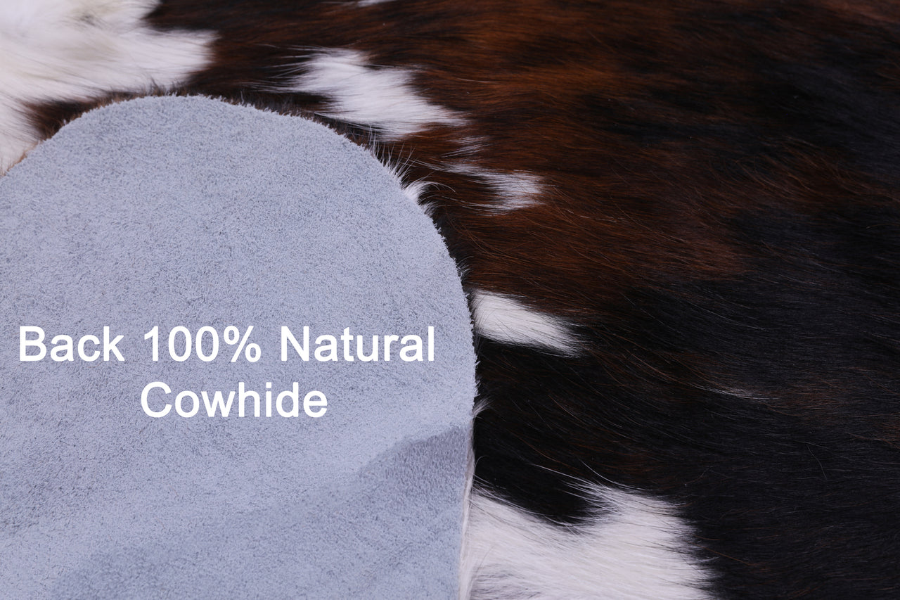 Tricolor Natural Cowhide Rug - Large 6' 10"H x 6' 8"W