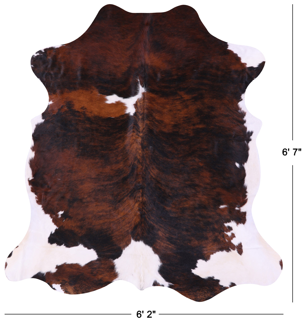 Brindle Natural Cowhide Rug - Large 6'7"H x 6'2"W