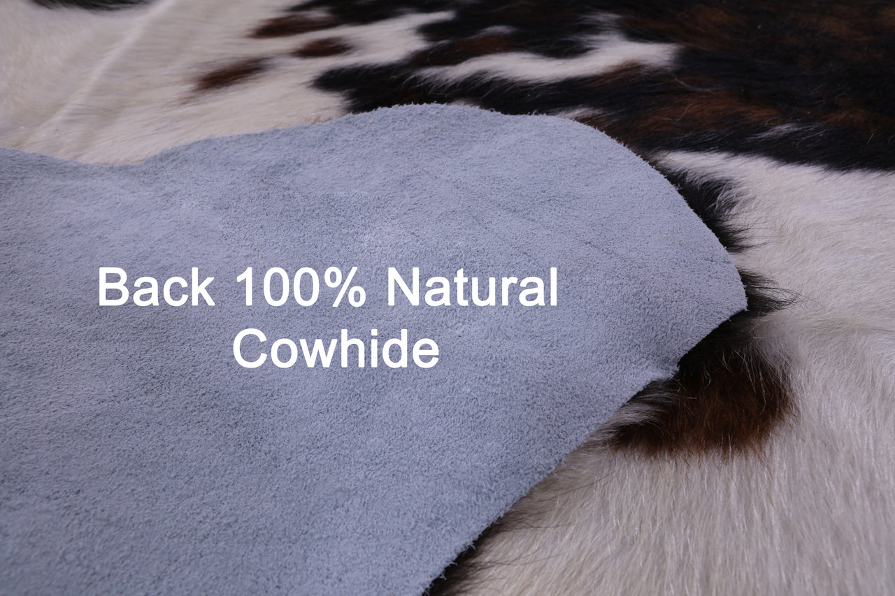 Tricolor Natural Cowhide Rug - Large 6'9"H x 6'3"W